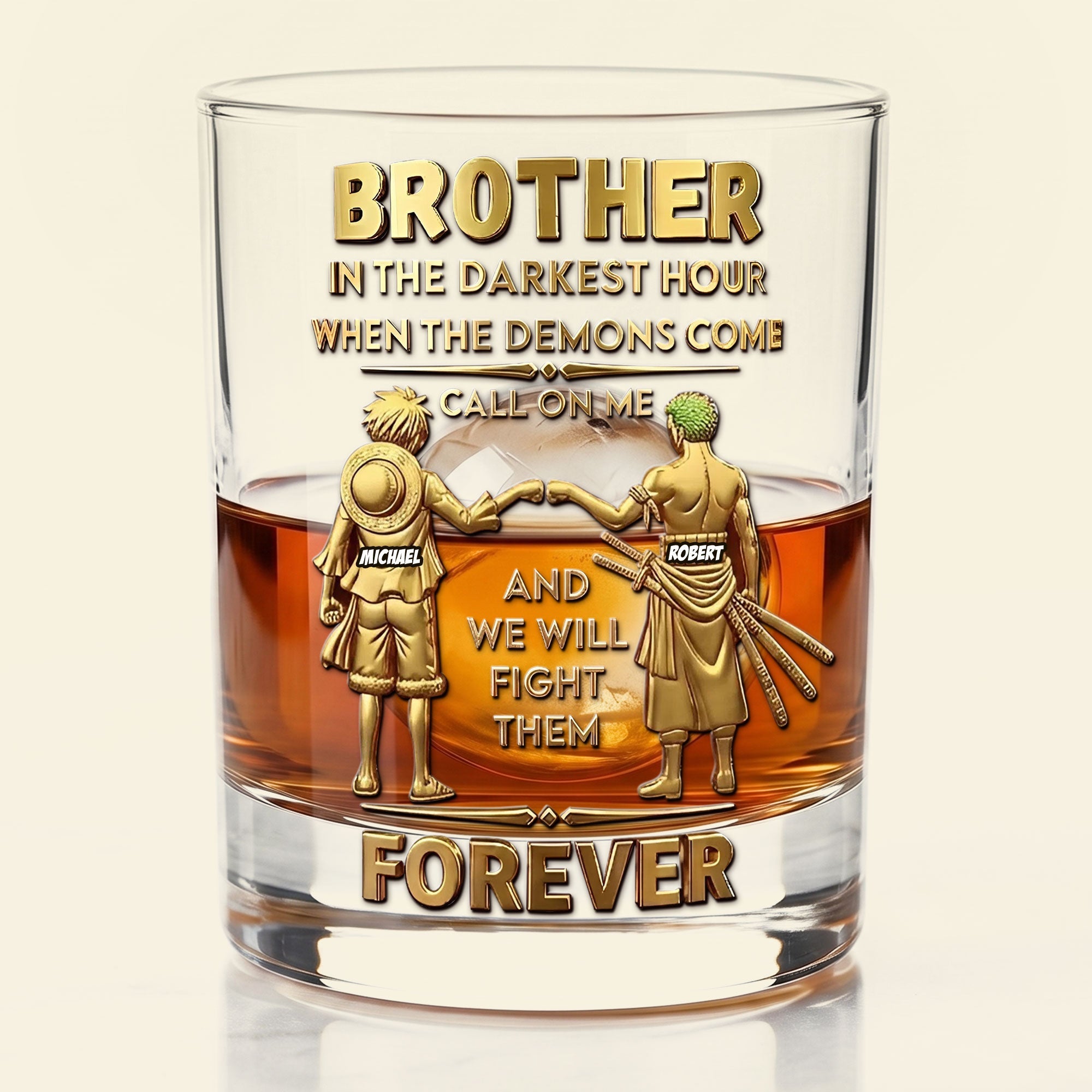 Brotherhood in Adventure - Personalized Anime Adventure Brother Round Glass Glass PopCulturePrints