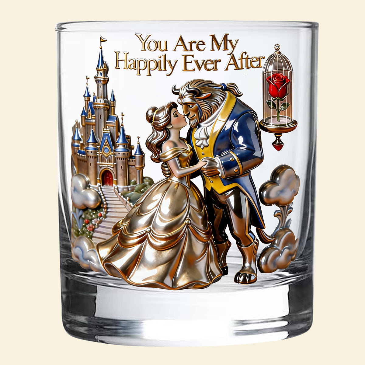 You Are My Happily Ever After - Romantic Couple Round Glass Glass PopCulturePrints