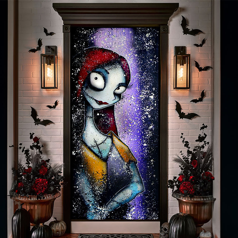 Personalized Christmas Door Cover For Movie Fans - Festive Jack Skellington Design