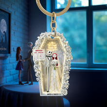 Load image into Gallery viewer, Till Death Do Us Part Custom Keychain - Horror Wedding Couple Personalized Gift Keychains PopCulturePrints

