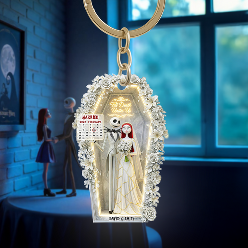 Till Death Do Us Part Custom Keychain - Horror Wedding Couple Personalized Gift Keychains PopCulturePrints