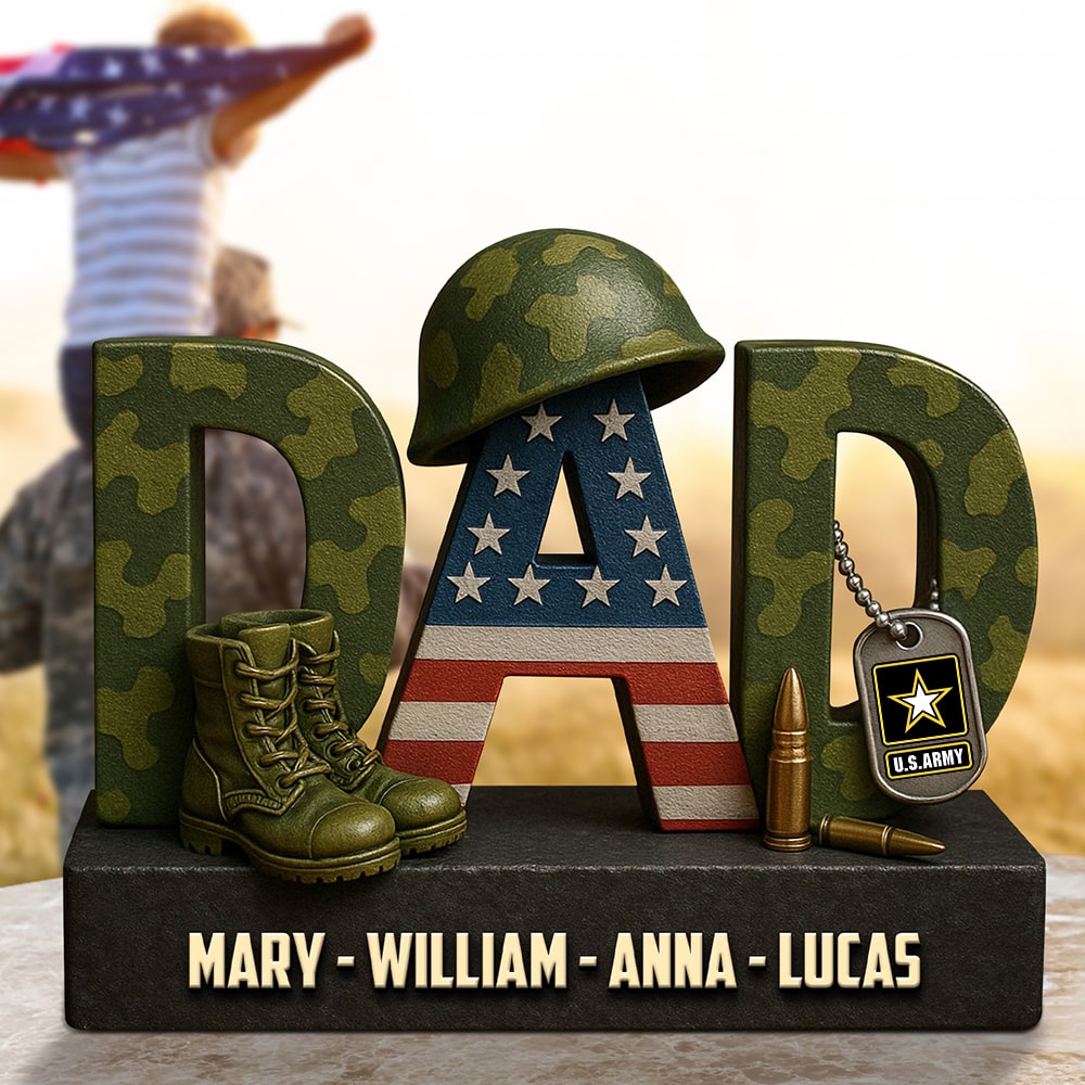 Custom Military Logo Gifts for Veteran Dad - Personalized Tribute from Family Shaped Plaques PopCulturePrints
