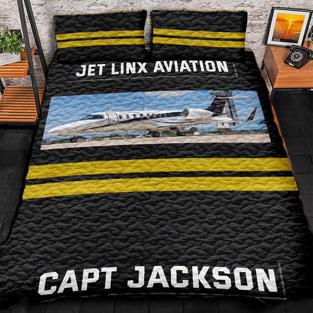 Personalized Pilot Quilt Bedding Set with Custom Airline Logo Blanket PopCulturePrints