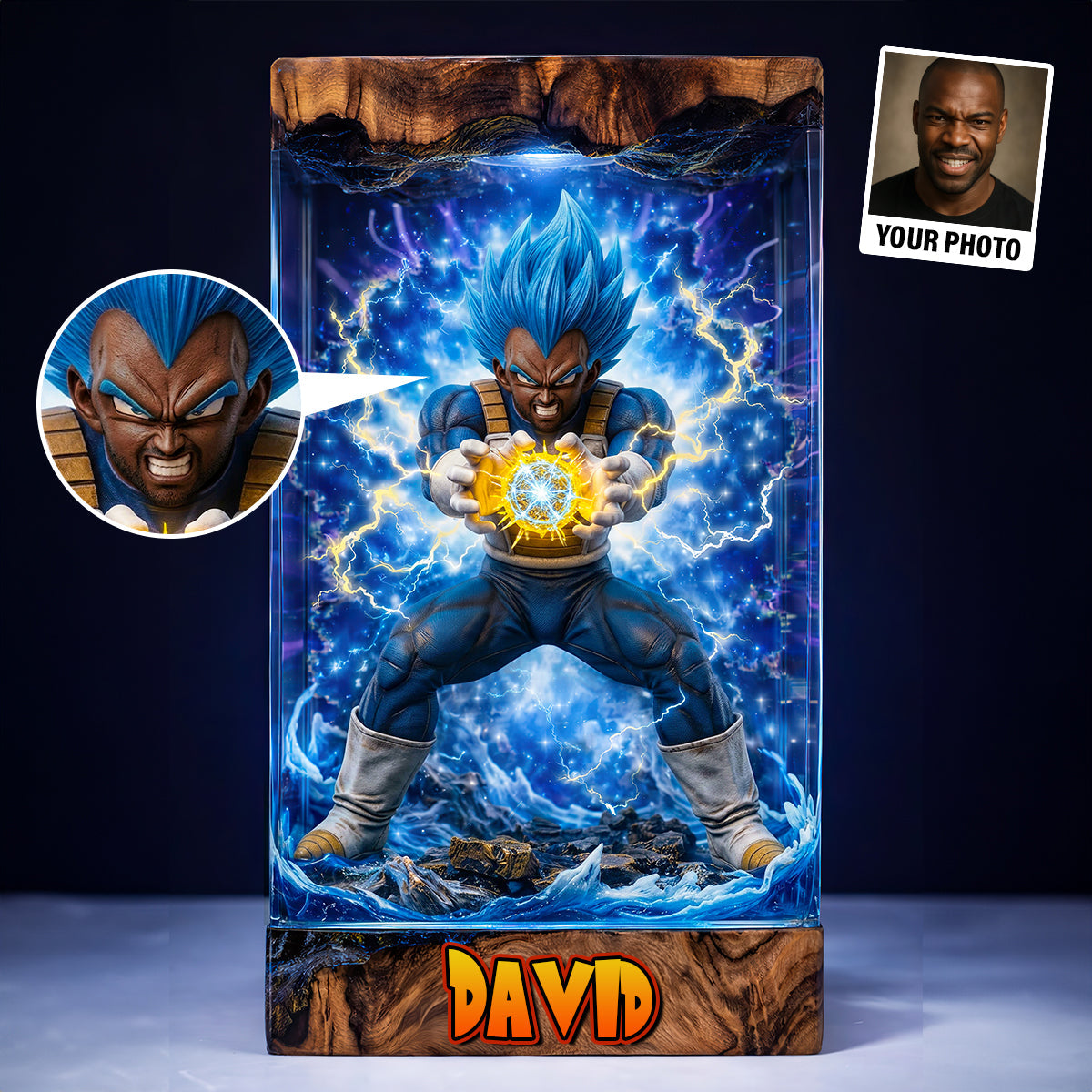 Unleash Your Inner Power: Thunder Power Fighter Shaped Plaque - Personalized Custom Photo Gift Shaped Plaques PopCulturePrints