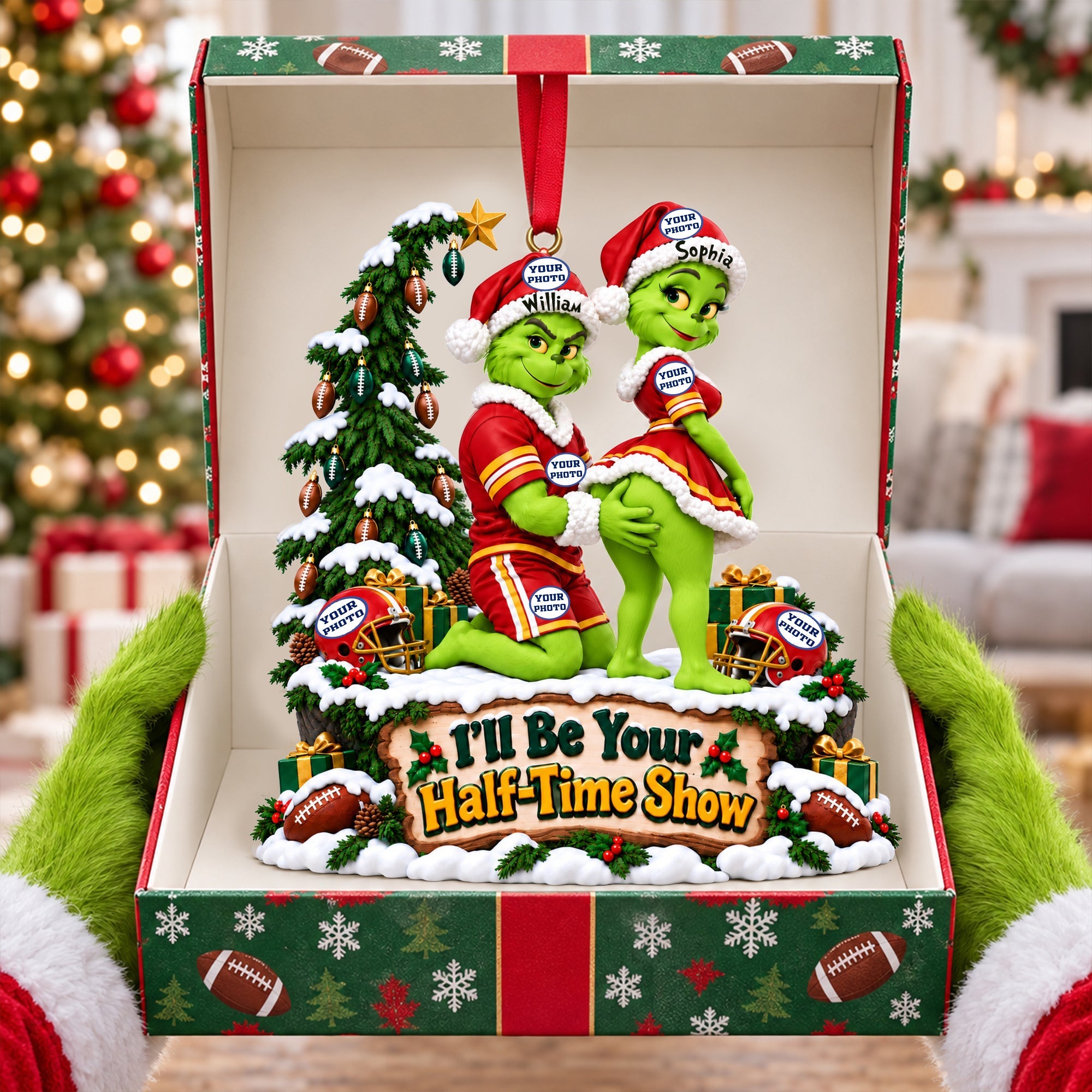 I'll Be Your Half-Time Show - Furry Naughty Couples Acrylic Ornament - Personalized Christmas Gifts for Sports Lovers