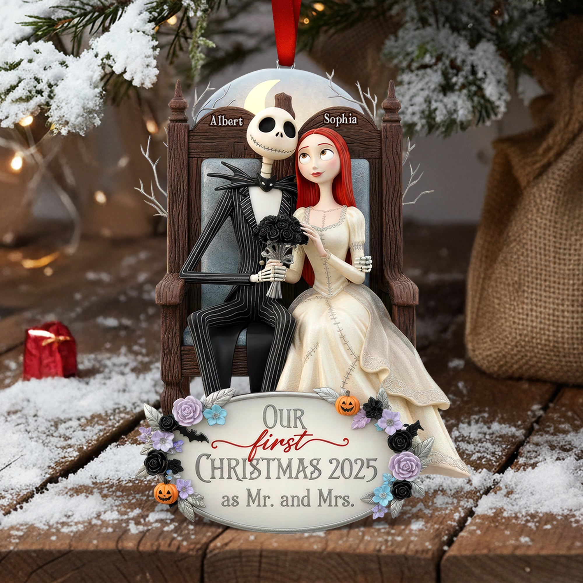 Our First Christmas 2025 Acrylic Ornament - Custom Personalized Gift for Couples Ornament PopCulturePrints