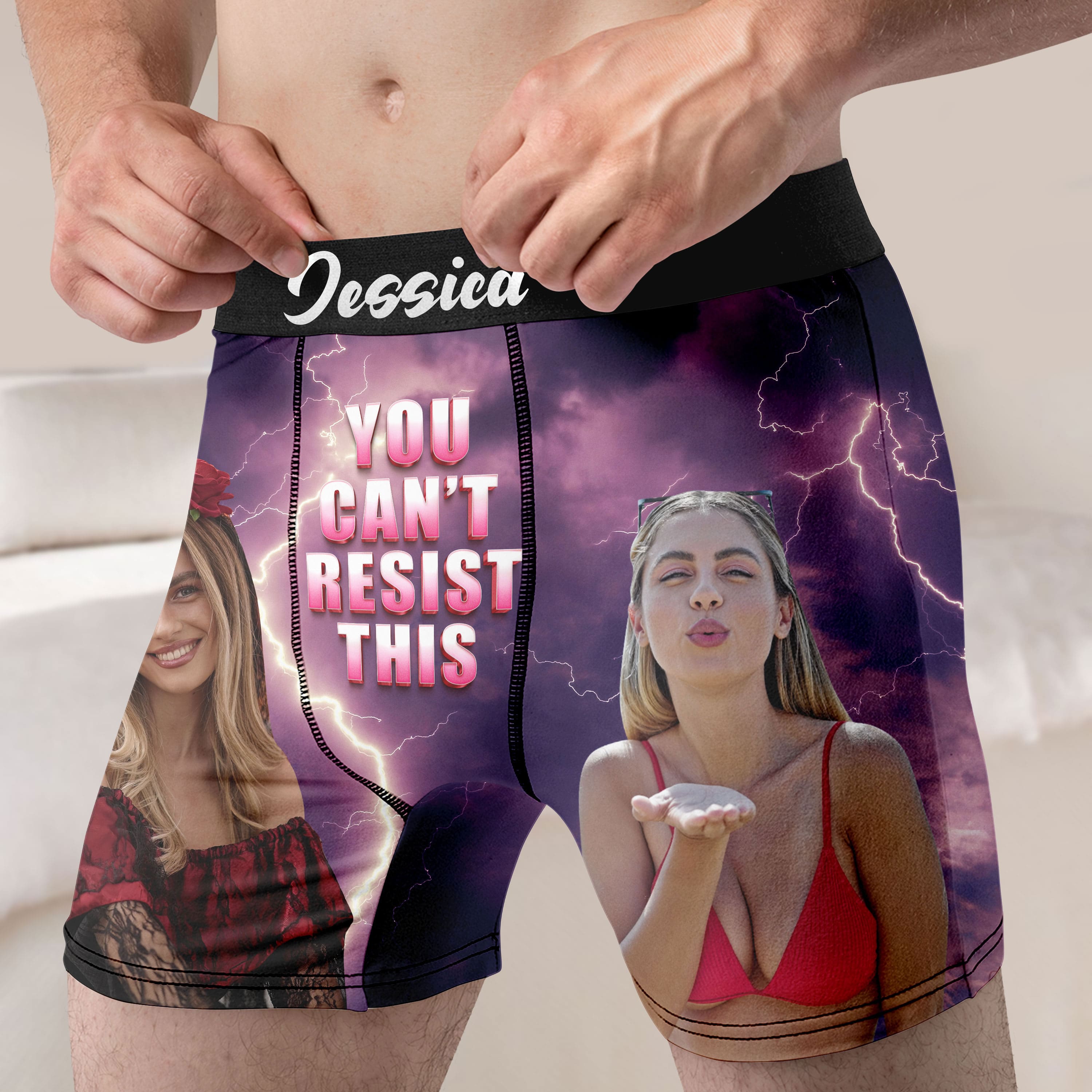 Personalized Couple Boxer: You Can't Resist! Boxer Briefs PopCulturePrints
