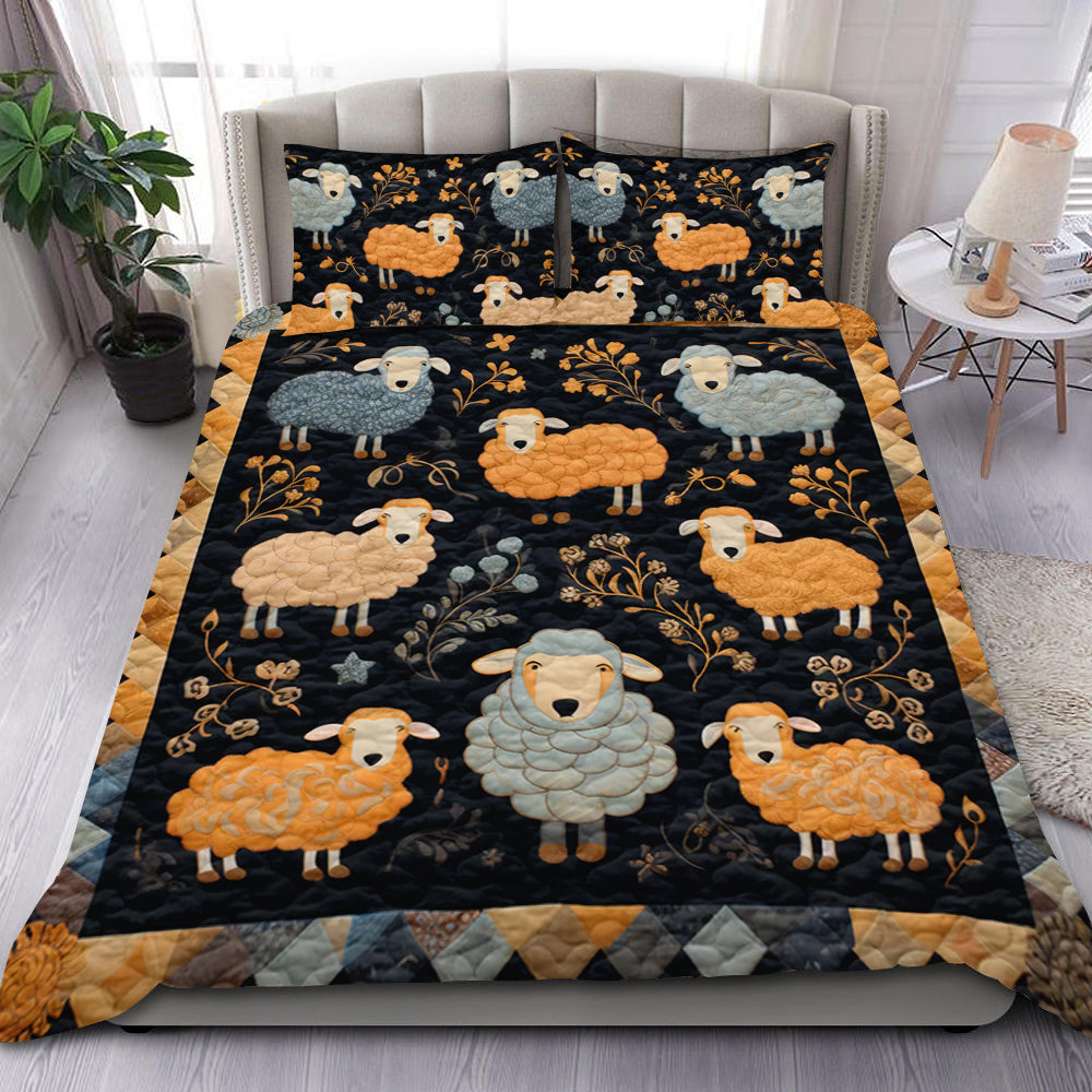 Custom Sheep Lover's Quilt Bed Set - Cozy Animal Theme Bedding Blanket PopCulturePrints