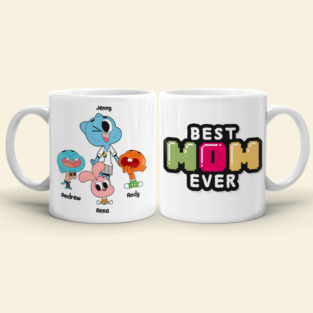 Personalized 'Best Mom Ever' Fun Character Coffee Mug Coffee Mug PopCulturePrints