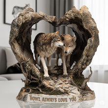 Load image into Gallery viewer, Howl Always Love You - Personalized Wolf Couple Acrylic Plaque Shaped Plaques PopCulturePrints
