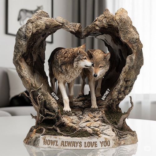 Howl Always Love You - Personalized Wolf Couple Acrylic Plaque Shaped Plaques PopCulturePrints