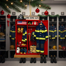 Load image into Gallery viewer, &quot;Come Home Safe&quot; - Personalized Firefighter Locker Acrylic Ornament - Perfect Gift for Firefighters, Family, and Friends Ornament PopCulturePrints
