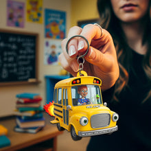 Load image into Gallery viewer, &quot;Take Chances - Make Mistakes - Get Messy!&quot; - Adventure School Bus Acrylic Keychain - Personalized Custom Photo Gifts for Teachers Keychains PopCulturePrints
