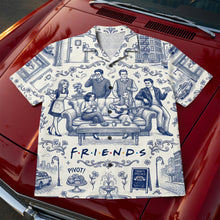 Load image into Gallery viewer, Get Cozy with Friends - Personalized Toile de Jouy Hawaiian Shirt - Unique Gift for Best Friends &amp; Loved Ones
