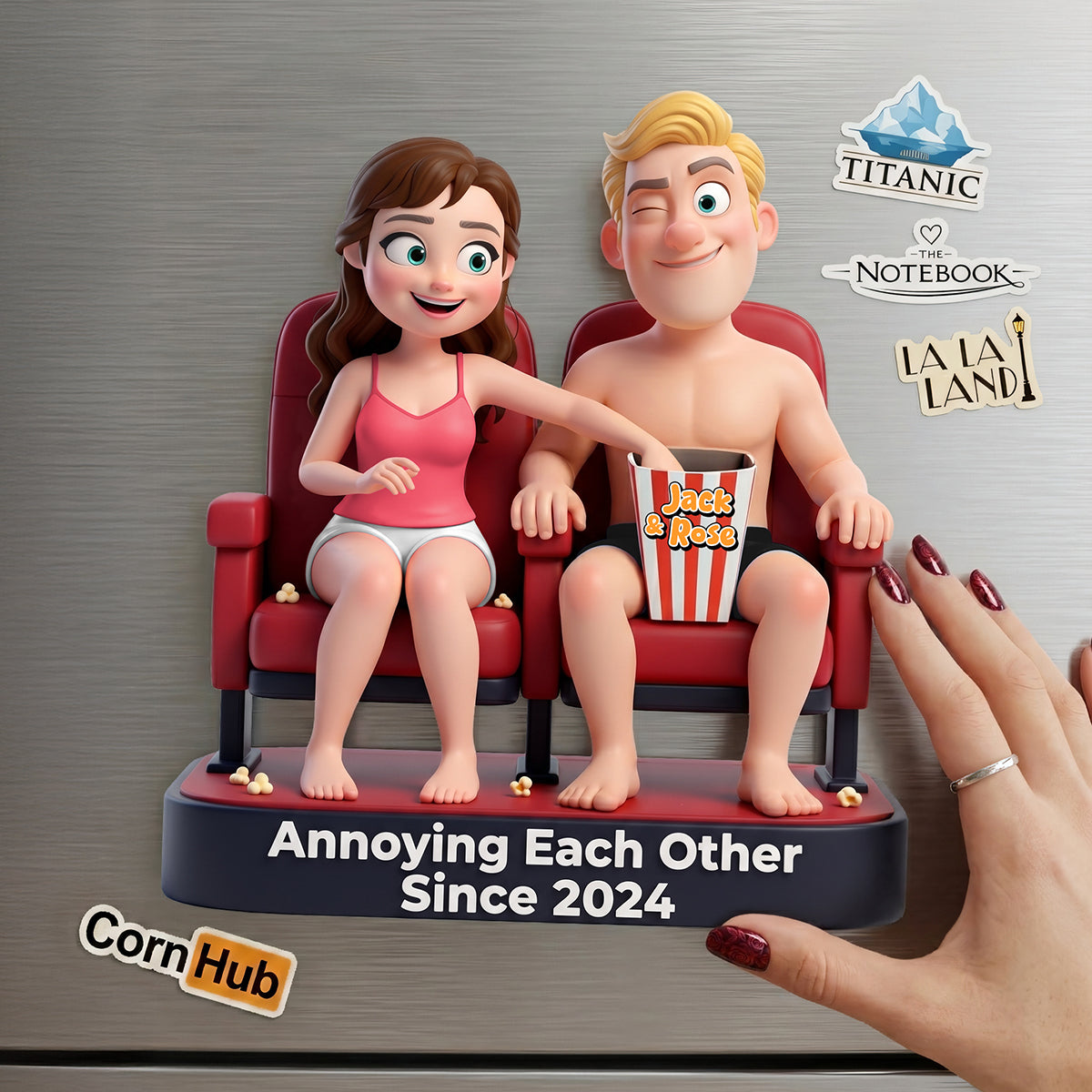 Annoying Each Other Since 2024 - Naughty Couples Acrylic Fridge Magnet - Personalized Gift for Couples
