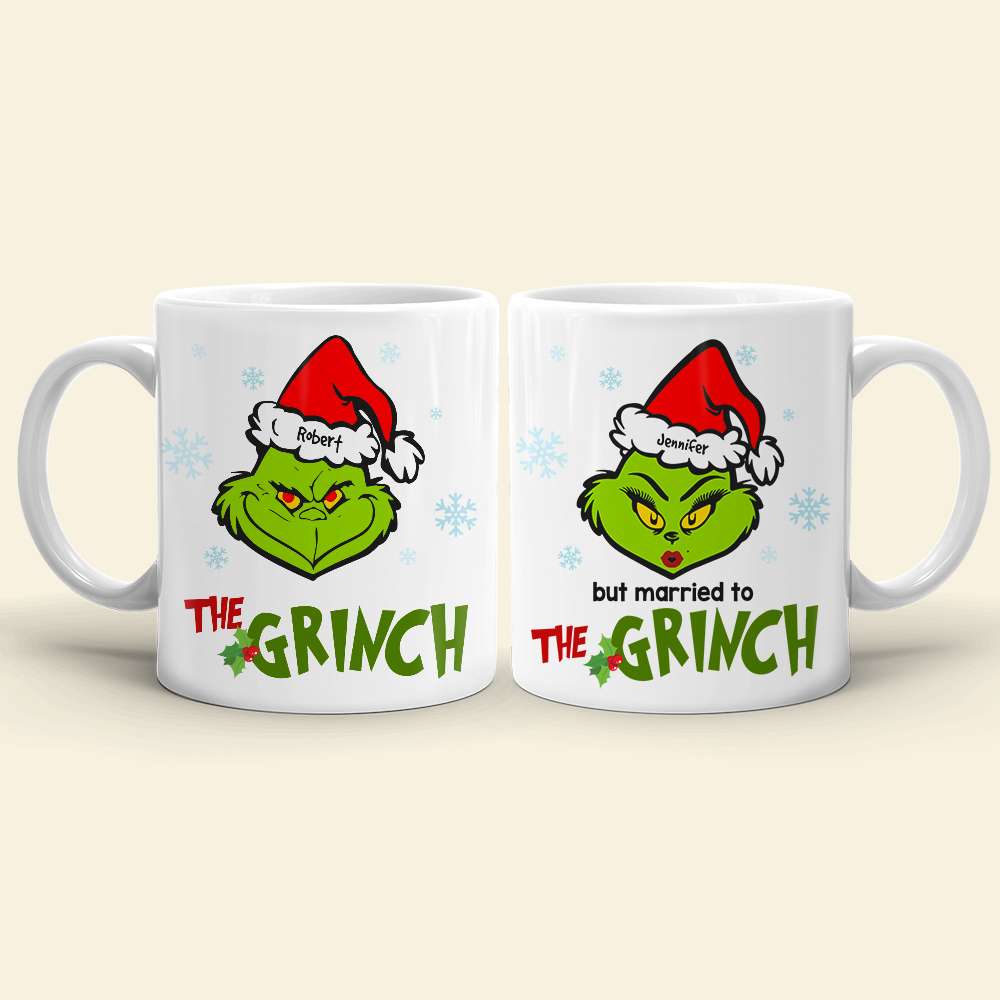 Custom Grinch Couple Mug - Valentine's Day Gifts & Christmas Gift for Couples Coffee Mug PopCulturePrints