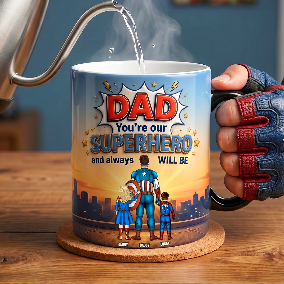 Best Dad Ever Magic Mug - Personalized Gifts for Dad Coffee Mug PopCulturePrints