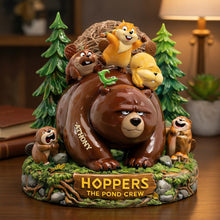 Load image into Gallery viewer, Embrace Adventure: Cute Bear with Otter Friends Acrylic Plaque - Personalized Gifts for Pond Crew Shaped Plaques PopCulturePrints

