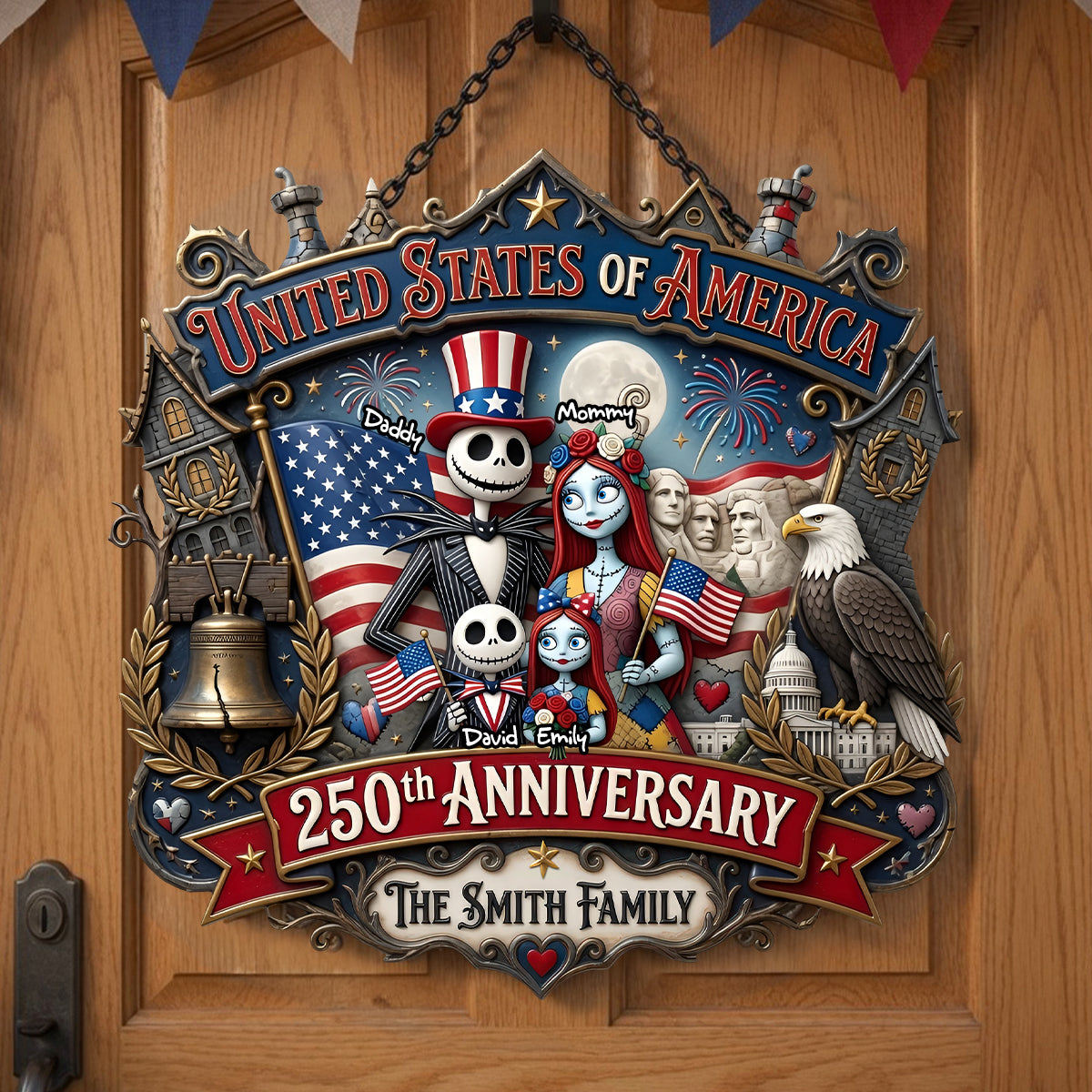 Celebrate 250 Years of Unity! - Personalized Patriotic Family Acrylic Sign Acrylic Sign PopCulturePrints