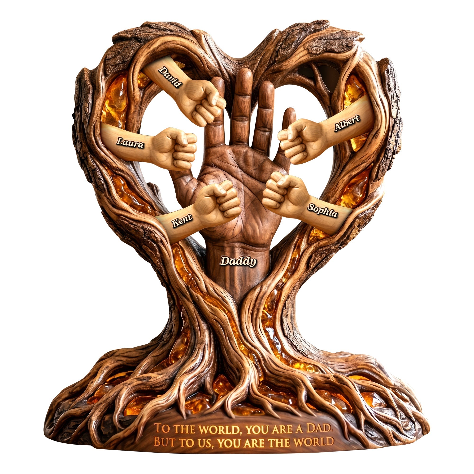 To The World, You Are A Dad - Personalized Rooted In Love Plaque - Unique Gift for Dads and Grandpas Shaped Plaques PopCulturePrints