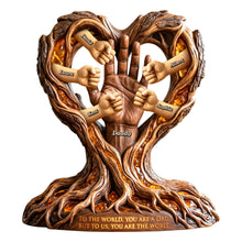 Load image into Gallery viewer, To The World, You Are A Dad - Personalized Rooted In Love Plaque - Unique Gift for Dads and Grandpas Shaped Plaques PopCulturePrints
