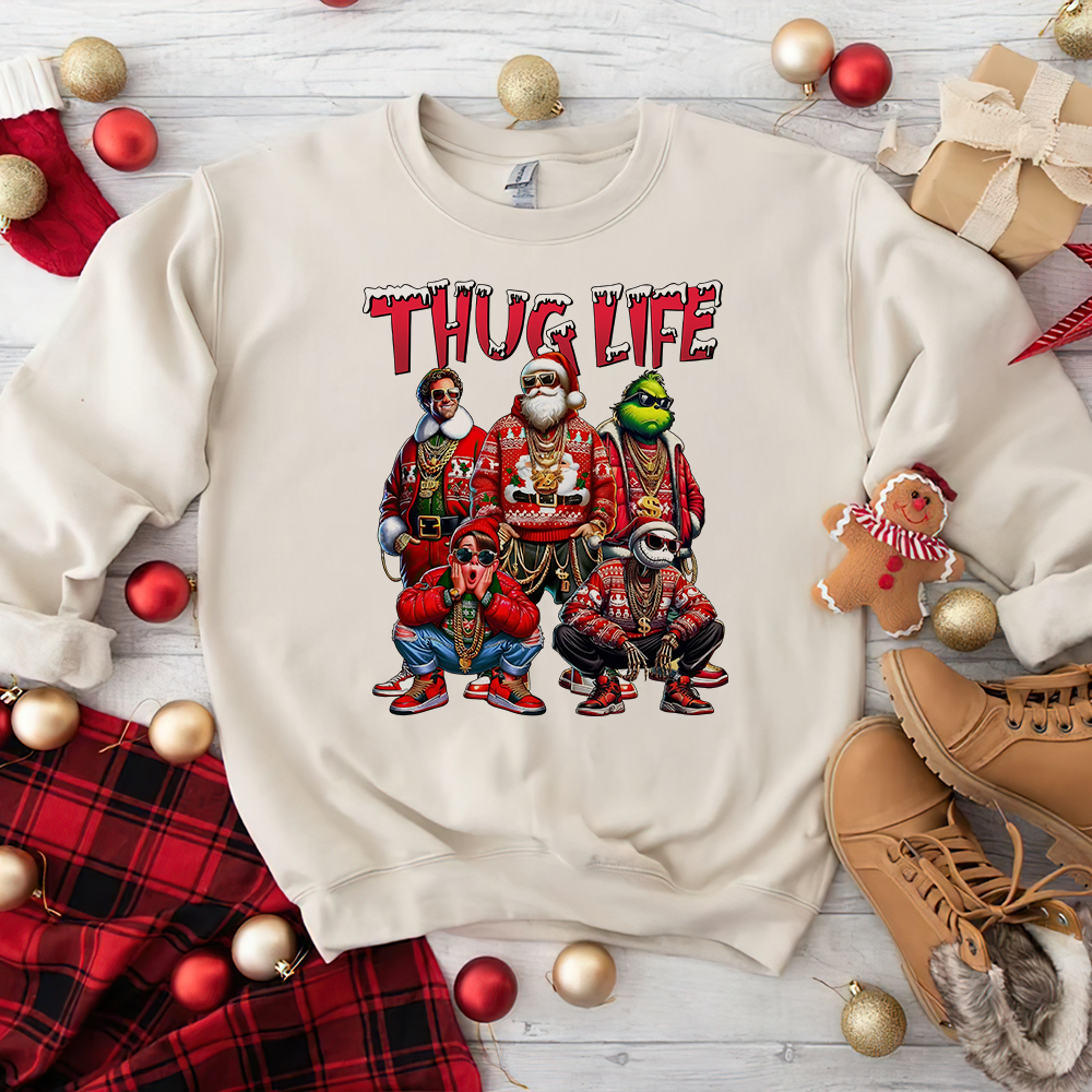 Thug Life Christmas Sweatshirt for Movie Fans