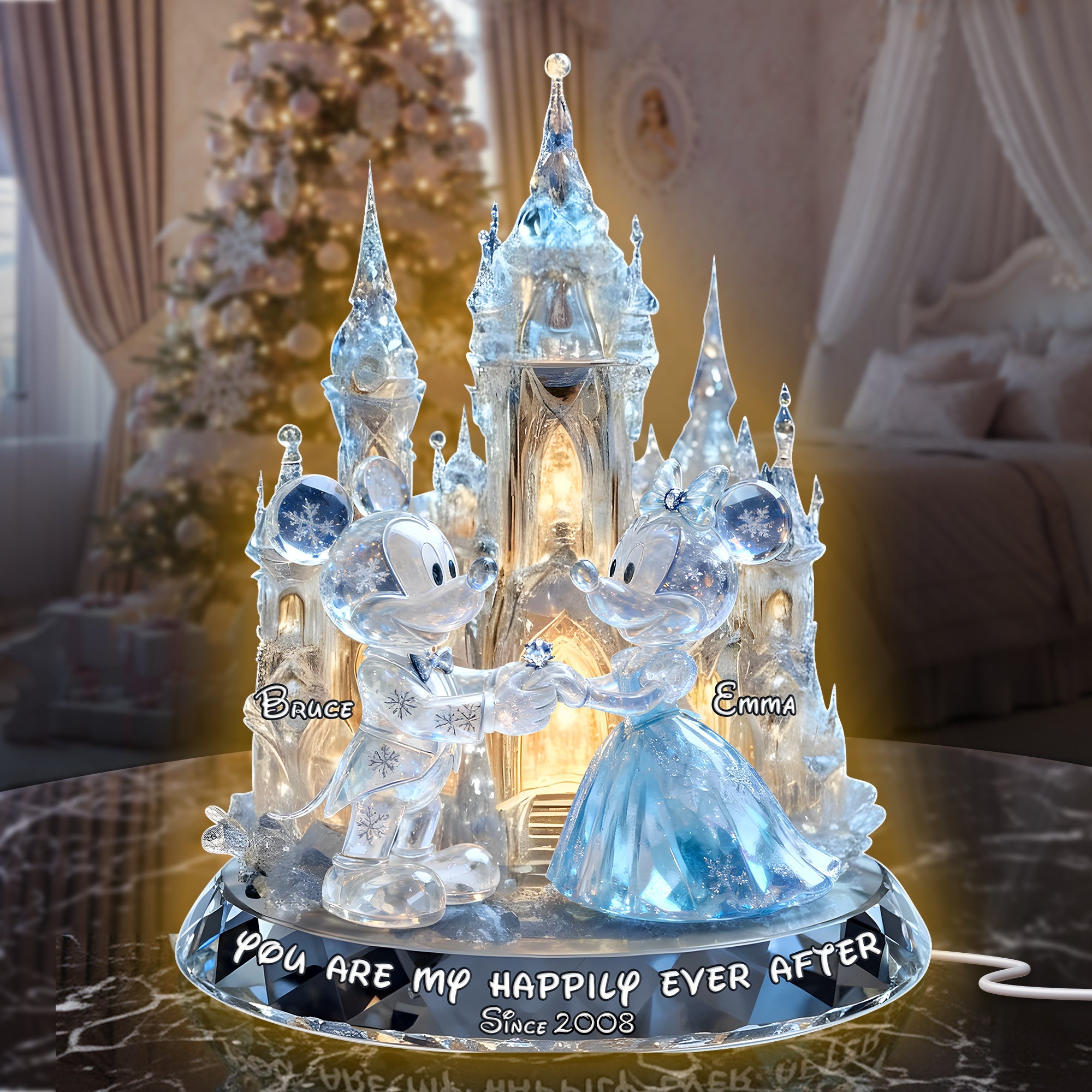 You Are My Happily Ever After - Shimmering Fairytail Couple Acrylic Light Box | Personalized Gift for Couples Light Box PopCulturePrints