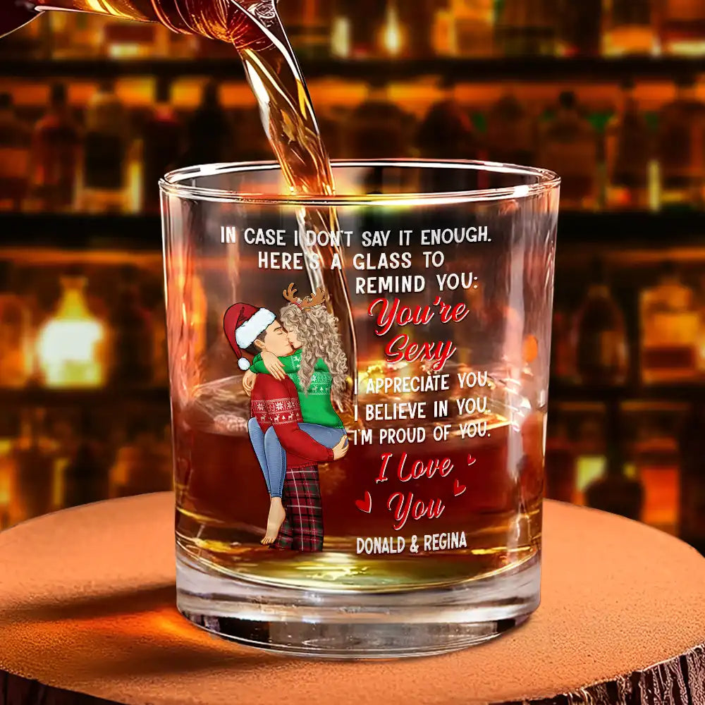 In Case I Don't Say It Enough - Personalized Whiskey Glass for Couples Whiskey Glass PopCulturePrints