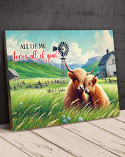Load image into Gallery viewer, Personalized Highland Cow Couple Canvas Art Poster &amp; Canvas PopCulturePrints
