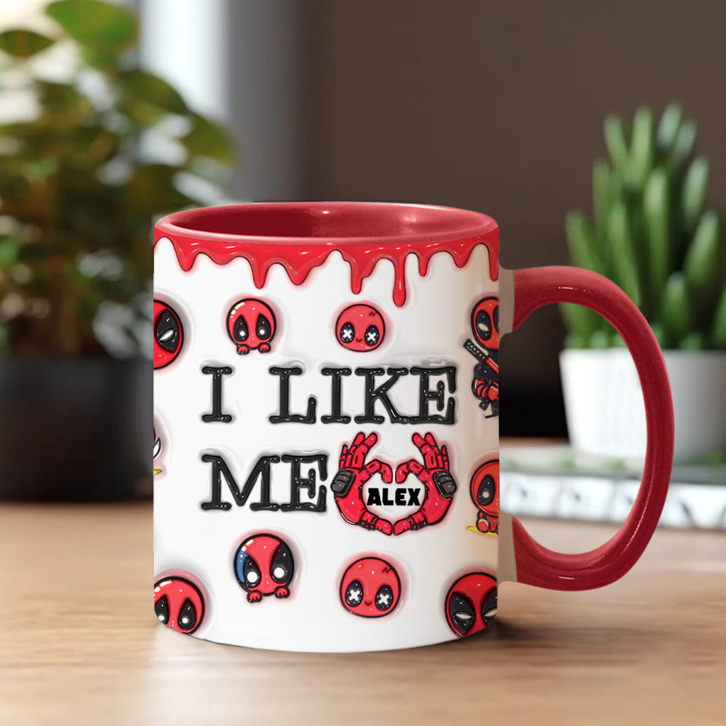 Personalized Deadpool 'I Like Me' Accent Mug