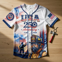 Load image into Gallery viewer, "Honor the Heroes: Custom Heroic American Firefighter Jersey - Personalized Gift for Firefighters and Supporters" AOP Products PopCulturePrints
