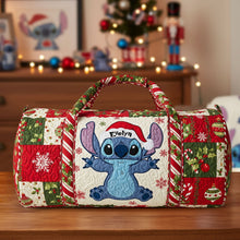 Load image into Gallery viewer, Celebrate the Holidays with a Custom Christmas Quilted Duffle Bag - Perfect Personalized Gifts for Kids and Disney Fans Quilted Duffle Bag PopCulturePrints
