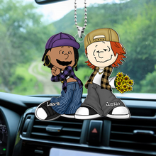 Load image into Gallery viewer, Personalized Cartoon Couple Car Ornament - Gangsta Love Ornament PopCulturePrints
