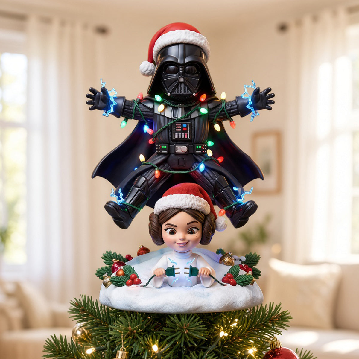Funny Space Aliens Tree Topper - Personalized Christmas Gift for Sci-Fi Lovers