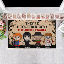 Load image into Gallery viewer, Personalized Horror Family Welcome Mat - Spooky Home Decor Doormat PopCulturePrints
