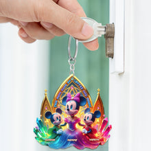 Load image into Gallery viewer, &quot;Mom Runs On Coffee and Magic&quot; - Magical Mouse Keychain, Personalizable Gift for Mom, Grandma, and More Keychains PopCulturePrints
