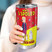 Load image into Gallery viewer, Mom of 3 Spoiled Rotten Dogs - Personalized Tumbler for Dog Lovers Tumbler Cup PopCulturePrints
