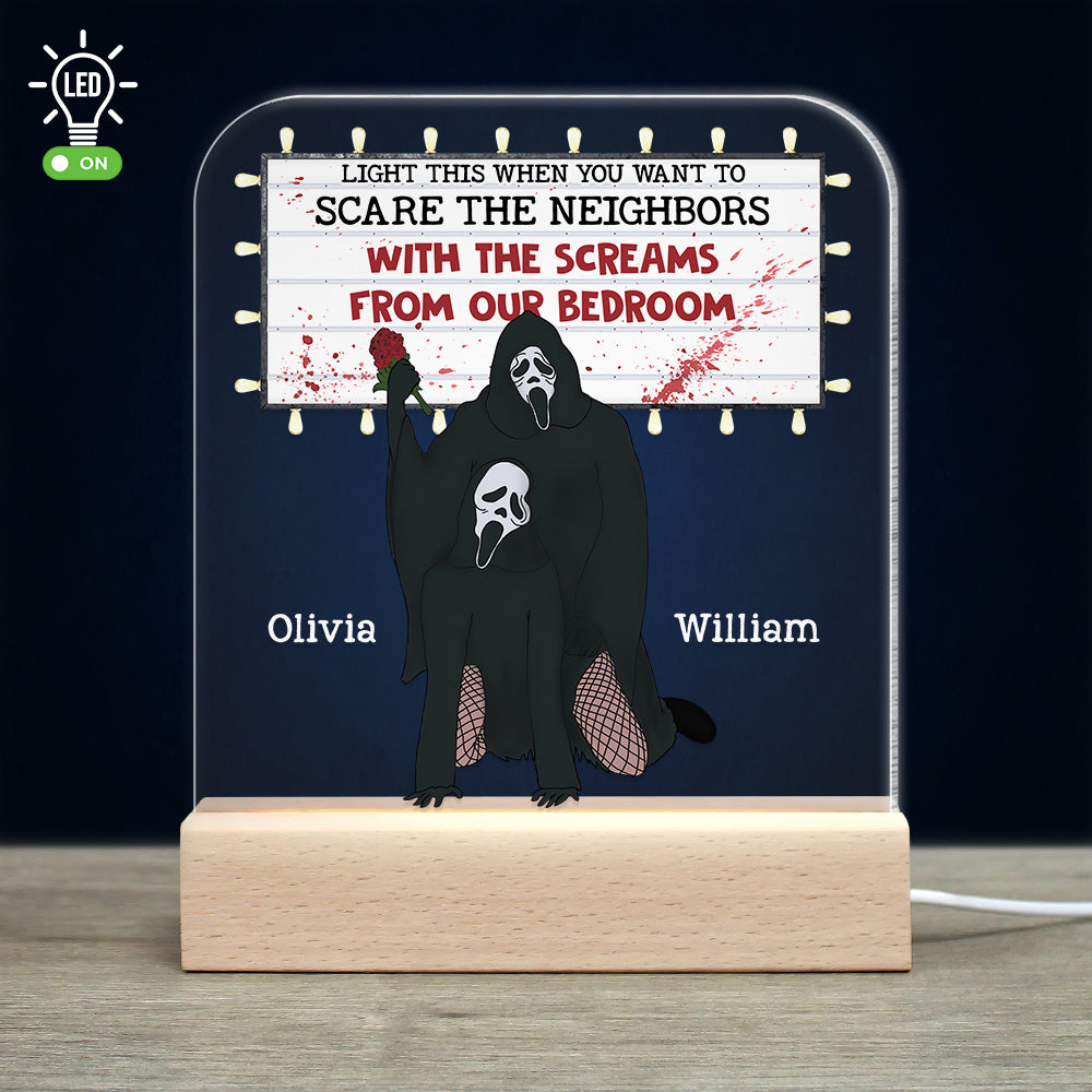 Personalized Horror Romance LED Light - Movie Fan Gift for Valentine's Day Gifts Led Night Light PopCulturePrints
