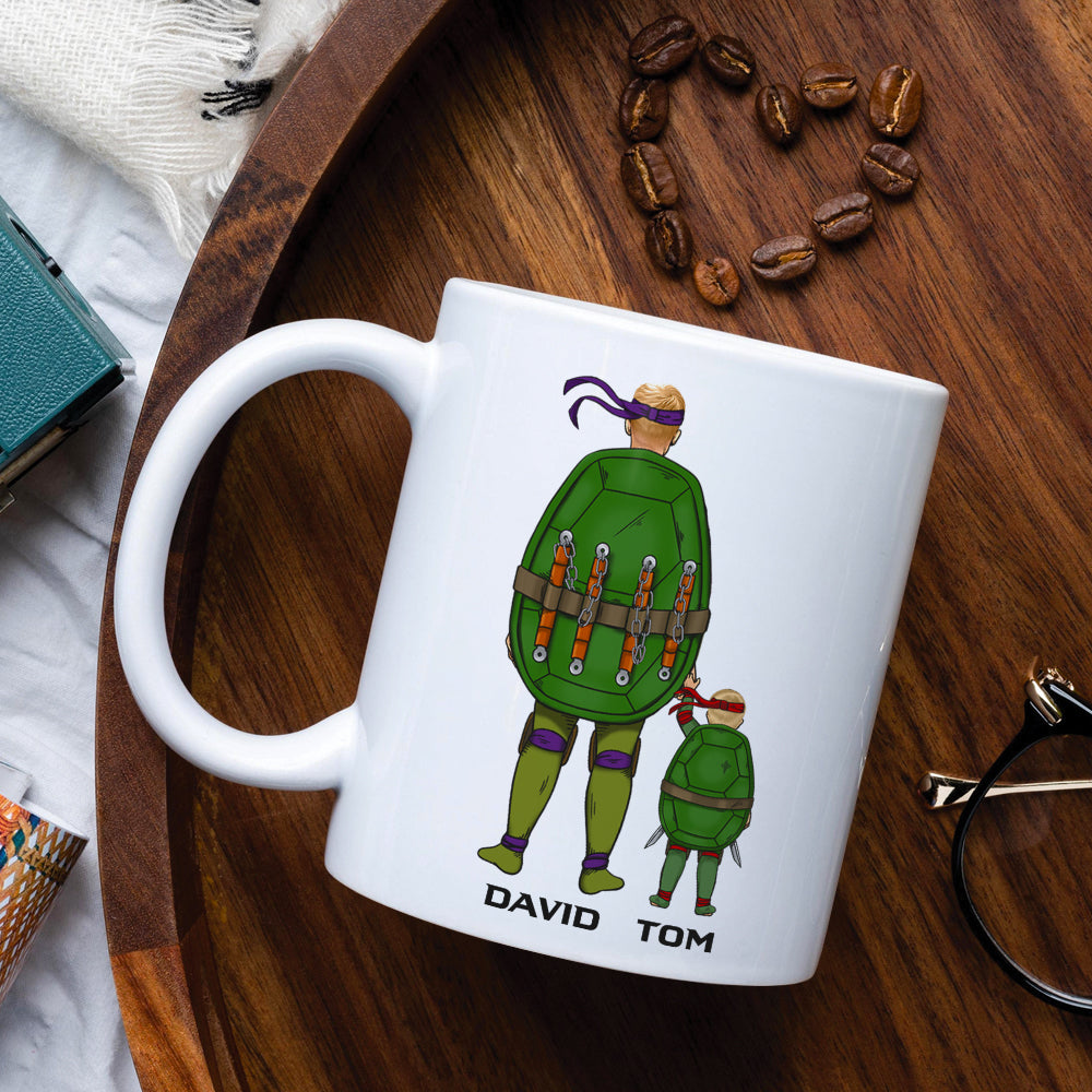 Personalized Like Father Like Son Coffee Mug - Fun Ninja Turtle Design Coffee Mug PopCulturePrints