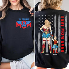 Load image into Gallery viewer, &quot;The Best Mom Ever&quot; - Personalized Wonder Woman Shirt - Gift for Mom and Grandma Shirts PopCulturePrints
