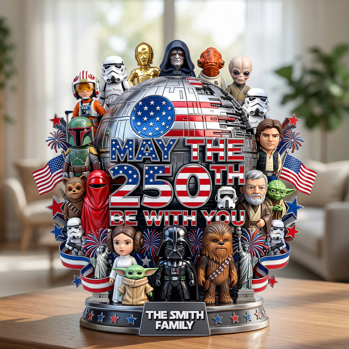 “May the 250th Be With You” - Personalized Acrylic Plaque for Patriots