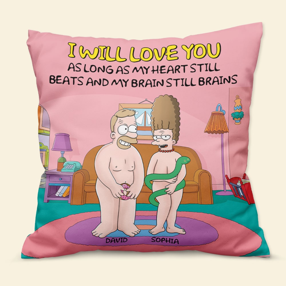 Customized Funny Couples' Pillow - Cartoon Character Design | Valentine's Day Gifts Pillow PopCulturePrints