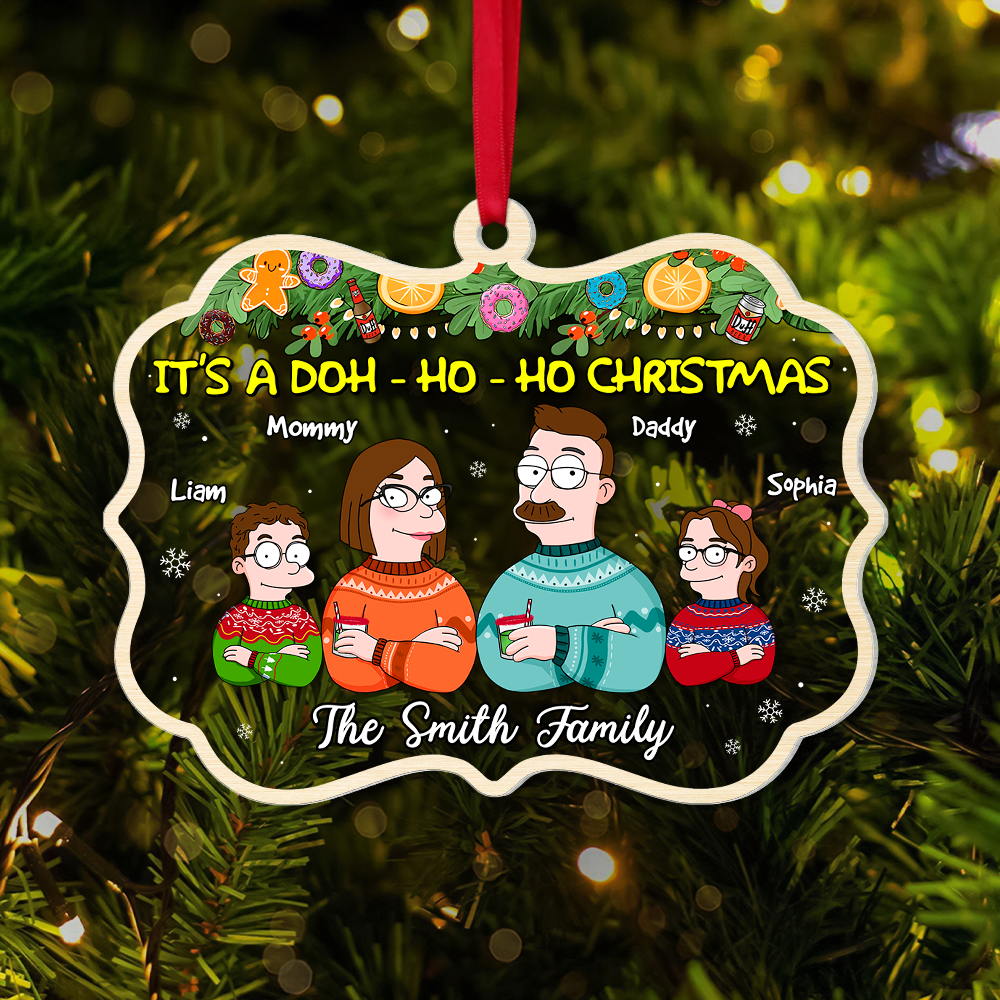 Custom Family Christmas Ornament: Doh-Ho-Ho Design Ornament PopCulturePrints