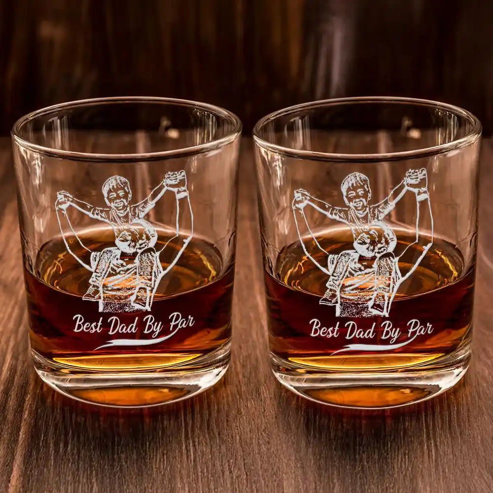 Best Dad Ever – Personalized Engraved Whiskey Glass | Custom Gift for Dad, Grandpa & Father’s Day Whiskey Glass PopCulturePrints