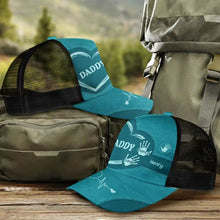 Load image into Gallery viewer, Personalized Grandpa Handprints Cap - Meaningful Gift for Dad, Grandma, Kids &amp; Any Loved One Mesh-back Casual Cap PopCulturePrints
