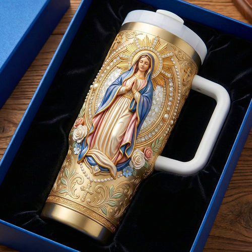 Blessings of Virgin Mary - Personalized Christian Tumbler Tumbler Cup PopCulturePrints