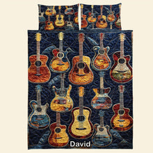 Load image into Gallery viewer, Personalized Gift for Guitar Lovers - Acoustic Vibes Quilt Bedding Set Blanket PopCulturePrints
