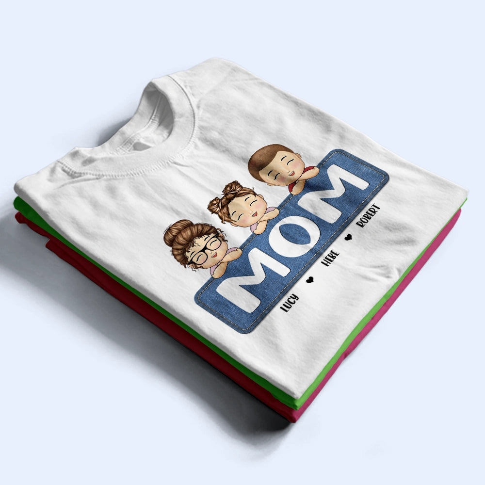 Cherish Every Moment - Personalized Jeans Pattern T-Shirt for Nana and Kids T-shirt PopCulturePrints