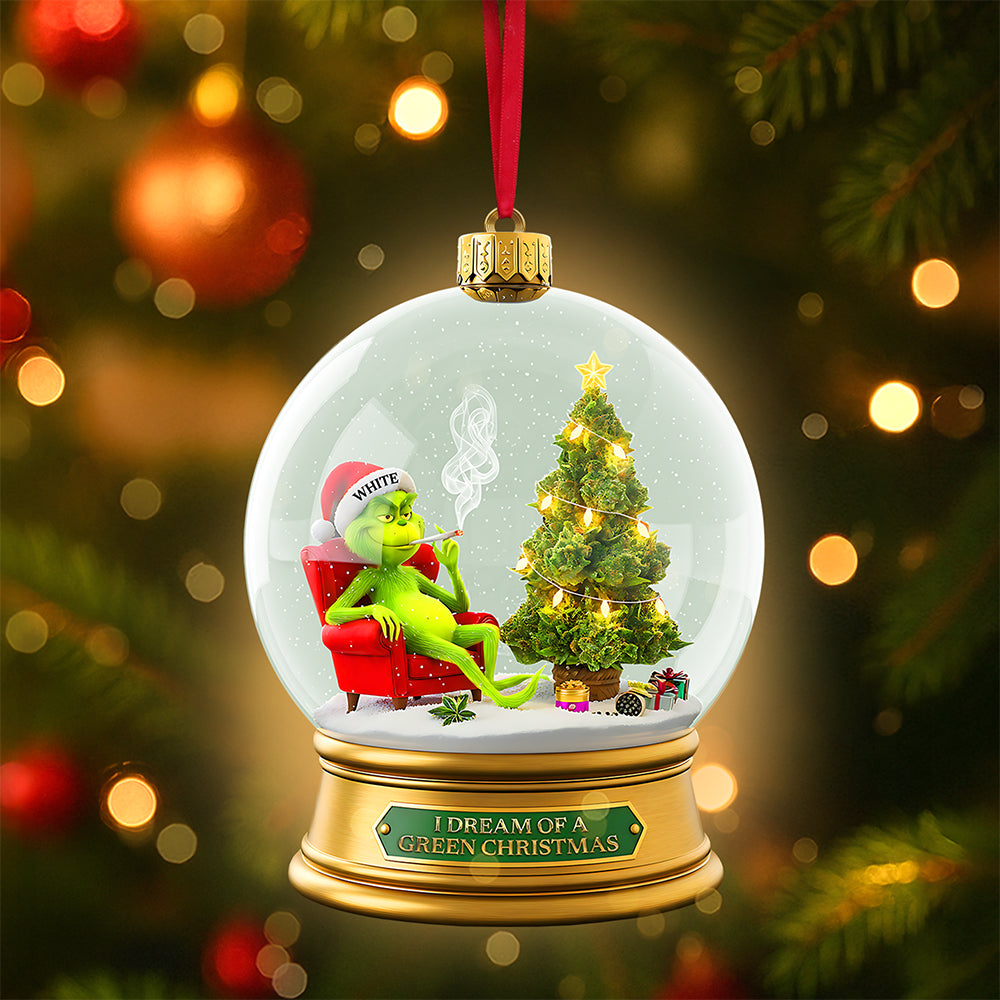 I Dream of a Green Christmas - Personalized Chill Monster Ornament for Herb Lovers Ornament PopCulturePrints