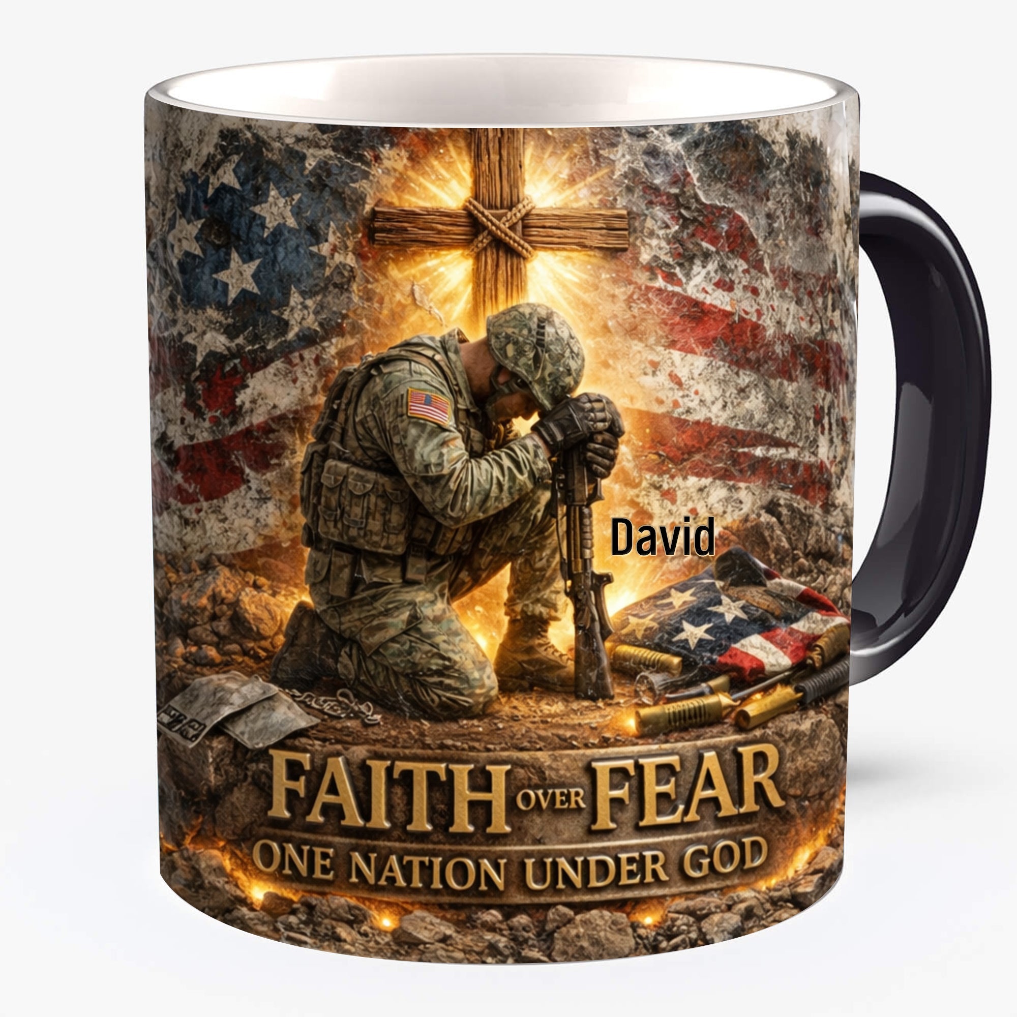 Faith Over Fear Magic Coffee Mug - Personalized Gifts for Veterans Coffee Mug PopCulturePrints